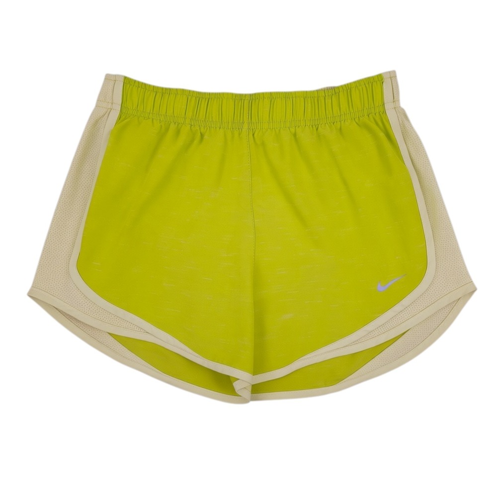 Nike Dri Fit Tempo Running Shorts Womens Medium Green Brief Lined Active Woven